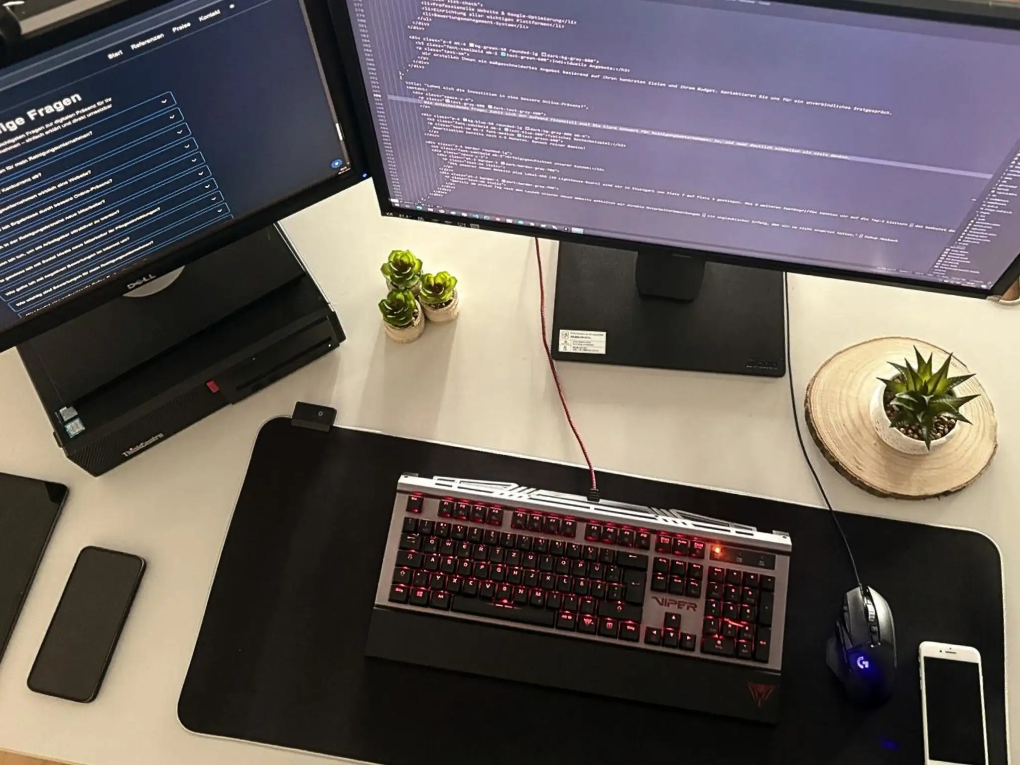 Arbeitsplatz mit modernem Setup